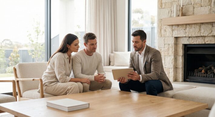 Cláusula de Arras: Como Blindar sua Comissão - ilustração de corretor de imóveis revisando contrato