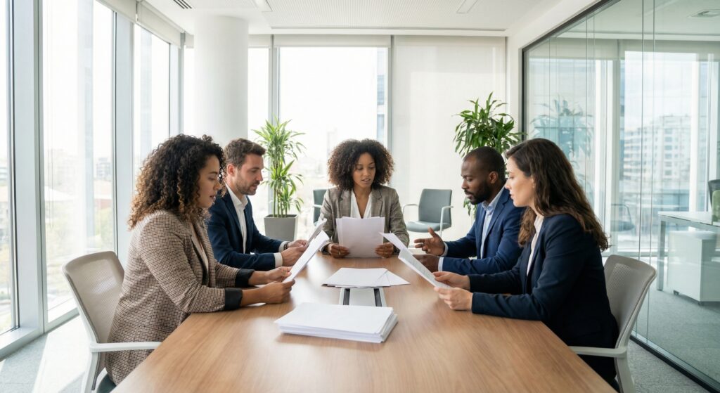 Cláusula de não concorrência: Como o RH deve aplicar - ilustração de gestor de RH auditando contrato trabalhista