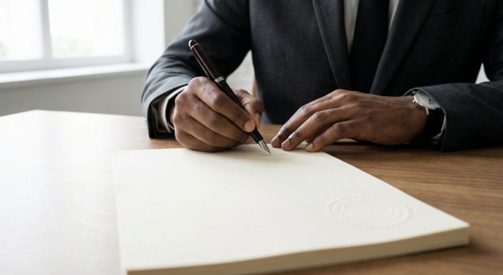 Como revisar a cláusula de vesting e proteger seu equity - ilustração de empreendedor analisando contrato