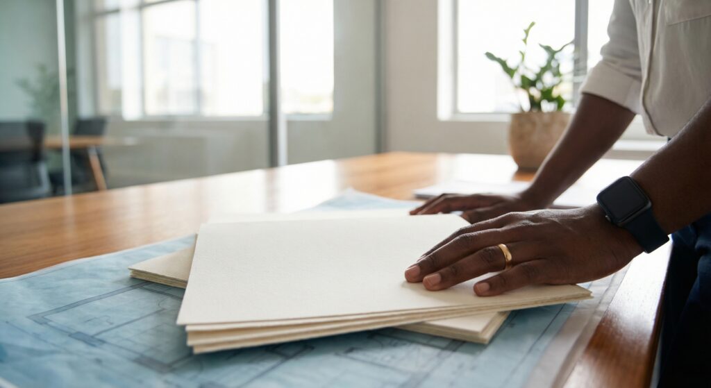 Contrato de intermediação imobiliária: evite calotes - ilustração de corretor de imóveis revisando contrato