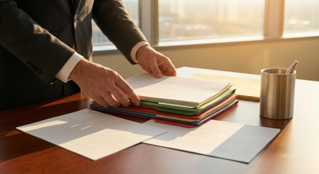 Contrato de teletrabalho: Blindagem contra passivos - ilustração de gestor de RH auditando contrato trabalhista